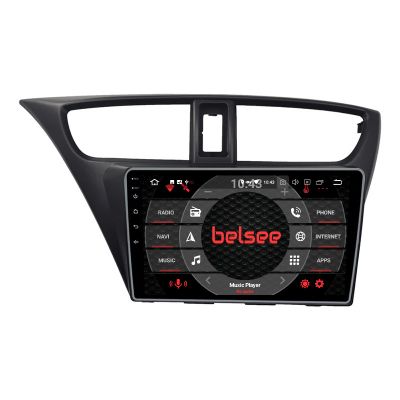 Belsee Best Aftermarket Android 12 Auto Wireless Apple CarPlay Head Unit Radio Replacement for Honda Civic 2014-2017 Europe Version Car Stereo Upgrade 9 inch QLED Touch Screen GPS Navigation System Sat Nav Autoradio Multimedia Player Audio Video