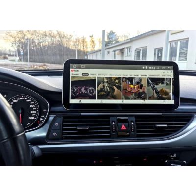 Belsee Best Aftermarket 10.25 / 12.5 Inch QLED Touch Screen Upgrade Android 12 Auto Head Unit for Audi A6 A6L A7 C7 RS6 RS7 S6 S7 2012-2018 GPS Navigation System Wireless Apple CarPlay Car Radio DAB Stereo Replacement Audio Player Multimedia Bluetooth