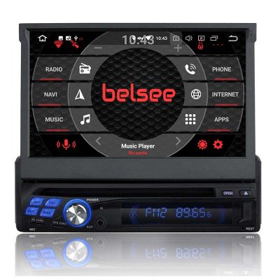 Belsee Best Aftermarket Android 9.0 Pie Auto Head Unit compatible Car Stereo Single 1 Din Radio Universal 7 Inch Touch Screen Octa Core Ram 4GB Rom 64GB GPS Navigation System Apple CarPlay Android Auto Sat Nav Multimedia Player Bluetooth