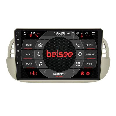Belsee Best Aftermarket Radio Replacement Stereo Upgrade Car Head Unit for Fiat 500 2007-2015 Wireless Apple CarPlay Android 11 Auto GPS Navigation System 9 inch Touch Screen Audio Video Player DAB Autoradio Sat Nav Bluetooth Wifi 4G Ram 4GB Rom 128GB