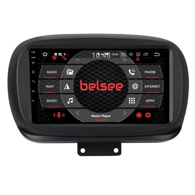 Belsee Best Aftermarket Android 9.0 Auto Head Unit Stereo Upgrade Car Radio Replacement for FIAT 500X 2014-2020 9 inch Touch IPS Screen PX6 Ram 4GB Rom 64GB In Dash GPS Navigation System Apple CarPlay Bluetooth Multimedia Player