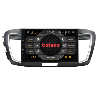 Belsee Best Aftermarket 10.1 Inch Qled Touch Screen Android 12 Car Radio Replacement GPS Navigation Stereo Upgrade Head Unit Part for Honda Accord 9 9th gen 2013 2014 2015 2016 2017 Wireless Apple CarPlay Multimedia Video Audio System Bluetooth 4G LTE Wif
