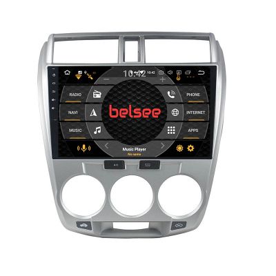 Belsee Best Aftermarket 10.1 inch Touch Screen Upgrade Android 10 Auto Stereo Radio Replacement for Honda City 2008-2013 GPS Navigation Multimedia Player System Wifi PX6 Bluetooth Head Unit Sat Nav DAB+
