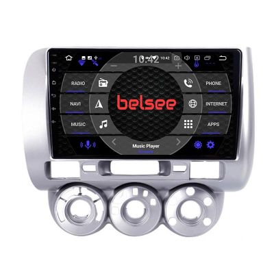 Belsee Best Aftermarket Wireless Apple CarPlay Android 10 Auto Head Unit Stereo Upgrade for Honda Jazz City 2002-2007 GPS Navigation System Radio Replacement 9 inch IPS Touch Screen Bluetooth Wifi PX6 DSP Ram 4GB Rom 64GB Multimedia Player Sat Nav