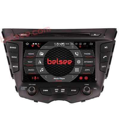 Belsee Aftermarket PX6 Android 9.0 Auto Head Unit Car Radio Replacement Stereo Upgrade for Hyundai Veloster 2011-2017 7 inch Touch Screen Apple CarPlay Android Auto GPS Navigation System Audio DVD Player Bluetooth Octa Core Ram 4GB