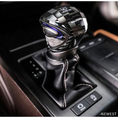Belsee Aftermarket for Lexus ES 2018-2022 UX 2019-2022 Carbon Crystal Gear Shift Knob Cover Protector Trim Auto Parts LED Light Handle Replacement 