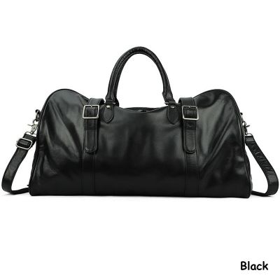 Belsee Men's Leather Duffle Bag Vintage Carry on Weekend Travel Sports Fitness Large-capacity Shoulder Luggage Bag