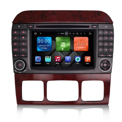 Belsee Best Aftermarket Mercedes-Benz S-Class W220 CL-Class W215 Android 10 Auto Stereo Upgrade Double 2 Din Car Radio Replacement Audio GPS Navigation System Head Unit 7 inch Touch Screen Wifi Bluetooth Apple CarPlay Multimedia Player Display