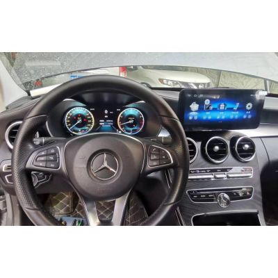 Belsee Best Aftermarket for Mercedes-Benz C-Class W205 GLC W253 2015-2018 Car LCD Digital Dashboard Instrument Speedometer Cluster Upgrade Virtual Cockpit 12.3 Inch Screen Dash DIsplay Retrofit Speed Gauge for Sale