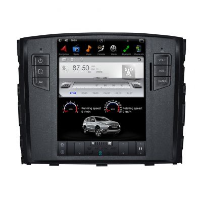 Belsee Tesla Style 10.4 Inch Vertical Touch Screen Android 11 Head Unit Radio for Mitsubishi Pajero Montero Shogun V97 V93 2006+ Qualcomm Snapdragon 665 Ram 8+128GB GPS Navigation System Audio Video Multimedia Player Wireless Apple Carplay Android Auto 