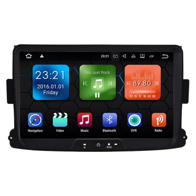 Best Aftermarket 8 inch Autoradio Stereo for Renault Dacia Duster Logan Sandero Android 8.0 Oreo Octa Core PX5 Ram 4GB Rom 32GB Car Radio Player GPS Head Unit Navigation System Wifi Bluetooth DAB+