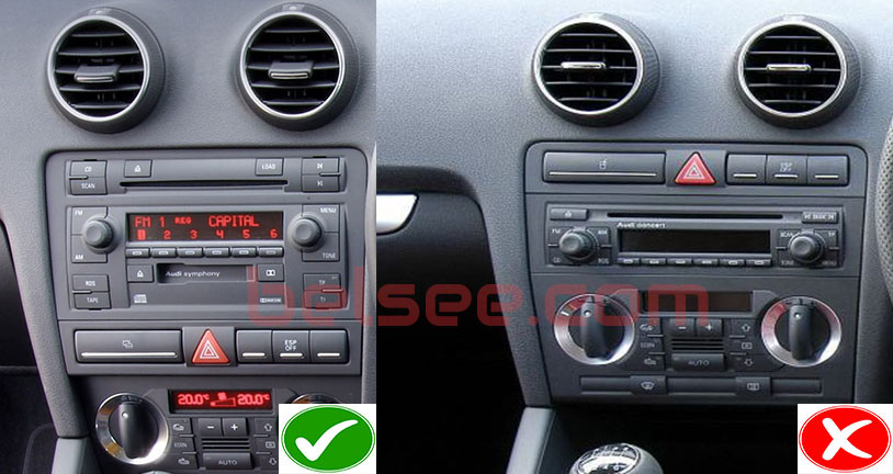 Audi A3 8P, autoradio, CarPlay, sensori park