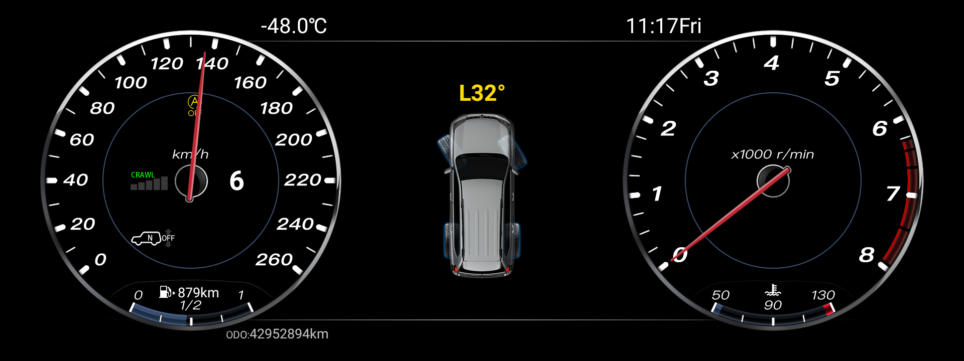 digital LCD dashboard for cars