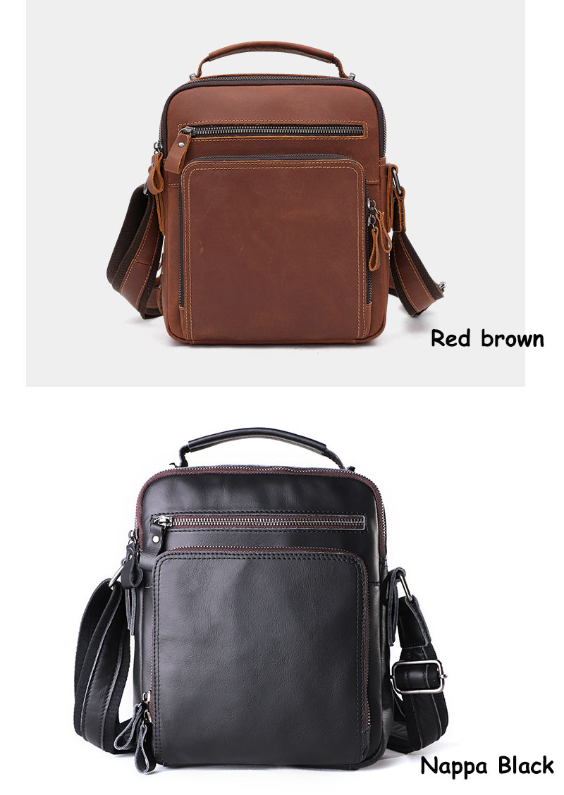 Belsee Shoulder Bag for Men Crazy horse Leather Brown Black Napa ...