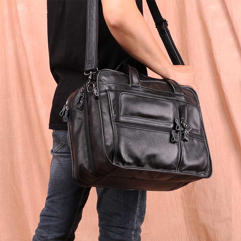 Belsee Men's Leather Bag for Work 15.6 inch Laptop Business Handbag ...