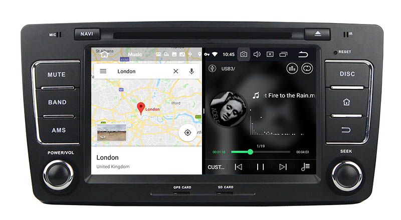 slpit screen on android Skoda Octavia 2007-2012 
